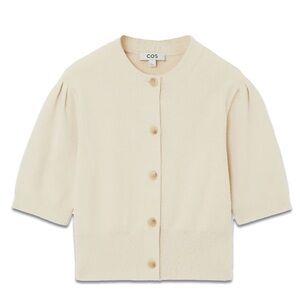 COS cropped short-sleeved cardigan | light beige | size S